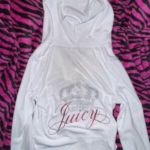 |SOLD!|Juicy Couture White Velour Hoodie with Crown Design